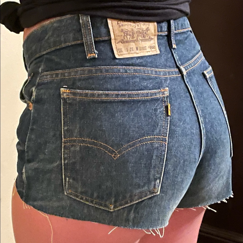 Orange label 505 Levi cutoffs